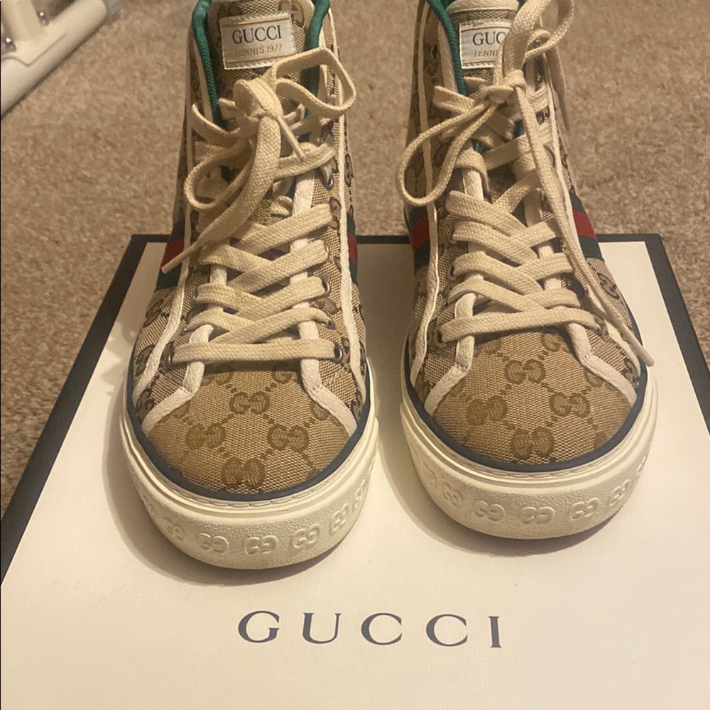 Gucci Beige High-Top Sneakers